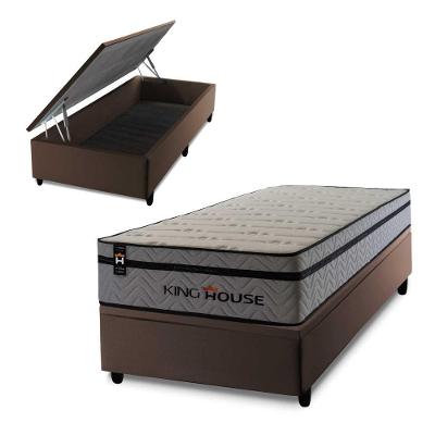 Cama Box Baú Preston 88x188 com Molas Ensacadas King House