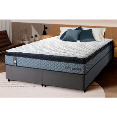 Cama Box Chicago Espuma King 193x203 Cinza King House