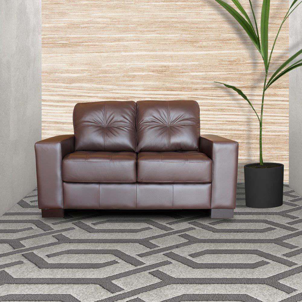 Sofá 2 Lugares Sala de Estar 150cm Milão Couro Chocolate Gran Belo - 2