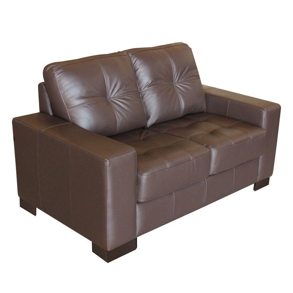 Sofá 2 Lugares Sala de Estar 150cm Milão Couro Chocolate Gran Belo - 5