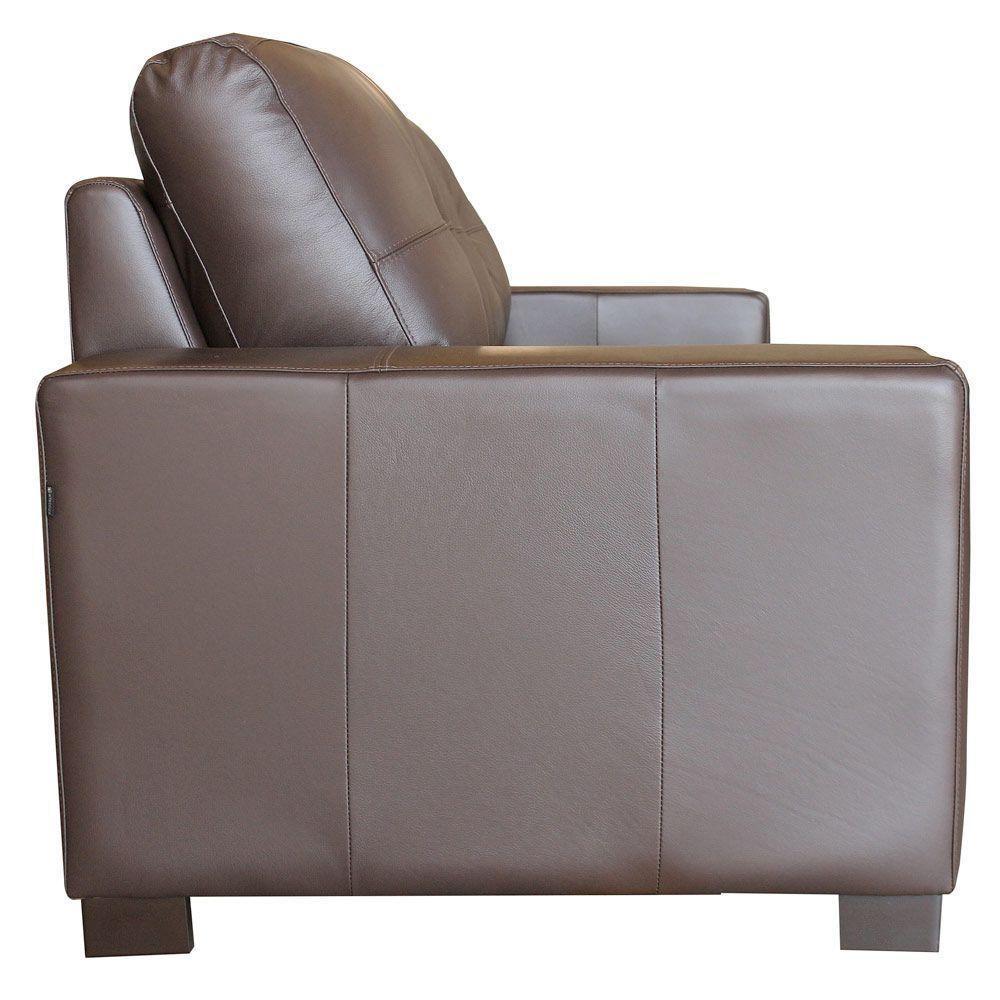 Sofá 2 Lugares Sala de Estar 150cm Milão Couro Chocolate Gran Belo - 7