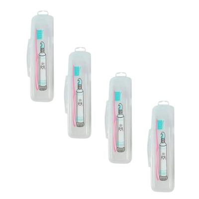 Kit Estojo Porta Escova Dental C3B para Viagem em Polipropileno PP com 4 Unidades