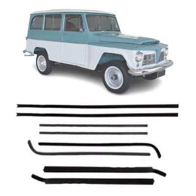 Jogo de Canaletas e Pestanas para Portas Modelo F103 Pick-up F-75 e Rural Willys Uniflex