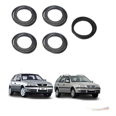 Kit Borracha de Vedação Automotiva para Portas e porta-malas Gol Parati G2 G3 G4 Preto Uniflex