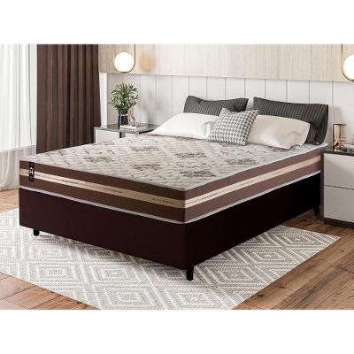 Cama Box Espuma Chicago Casal 138x188 Marrom King House