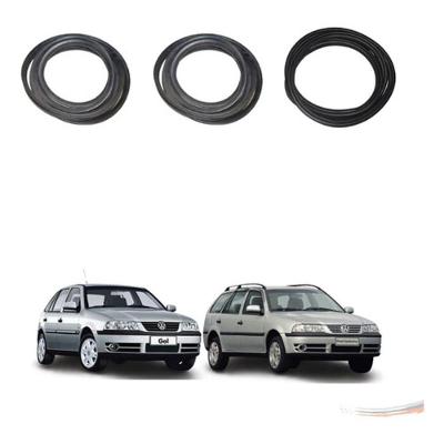 Kit Borracha de Vedação Automotiva para Porta e porta-malas Gol Parati G2 G3 G4 Preto Uniflex