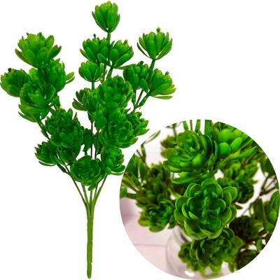 Kit 12 Planta Artificial Broto Suculenta Flor Arranjo 30cm com 25 Folhas Reutilizáveis Verde Outras