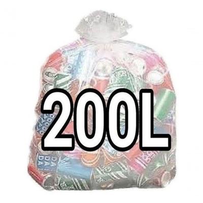 Saco de Lixo Kit 4 Fardos Transparente Fosco 200L Reforçado 400 Unidades Higipack