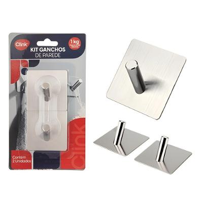 Gancho Adesivo CK5210 em Metal para Objetos Leves Até 1KG para Uso em Azulejos, Vidros Ou Móveis