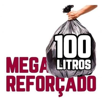 Saco de Lixo Mega Reforçado 100 Litros 100 Unidades Preto Higipack