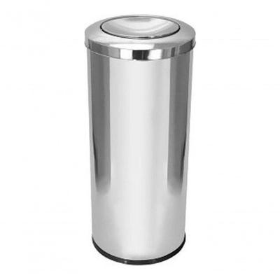 Lixeira C19 50L Aço Inox com Bandeja Interna para Lixo Seco Inox