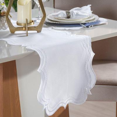 Trilho De Mesa Bordare Bordado 40x150cm Branco