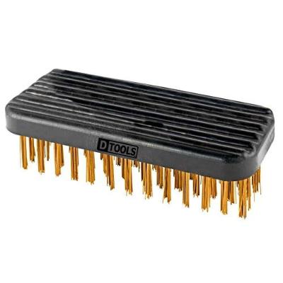Escova de Aço 4 Fileiras 22mm para Limpeza Difícil com Cabo Plástico Anatômico Dtools