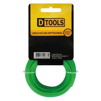 Linha para Roçadeira Nylon Heptagonal 2,0MM X 15M Alto Desempenho Dtools