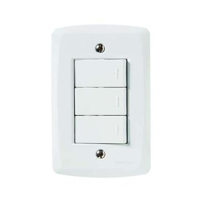 Interruptor Simples Lux2 Conjunto 3 Peças 10A com Sistema Modular Branco Tramontina