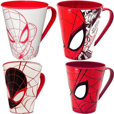 Caneca 8318 Infantil em Plástico BPA Free Licenciado 360ML Vermelho Plasútil