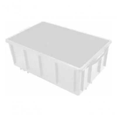 Kit 3 Caixa Plastica 39,5L com Tampa para Organização Branco Preto Higipack