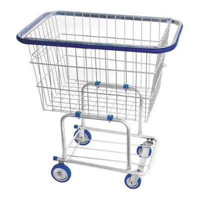 Kit 2 Carrinhos de Compras para Condomínio 140L Aço Carbono Rodas em PVC Prata Higipack