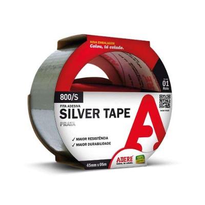 Fita Silver Tape 800S para Manutenção Vedação e Reparos com Alta Adesão Prata Adere