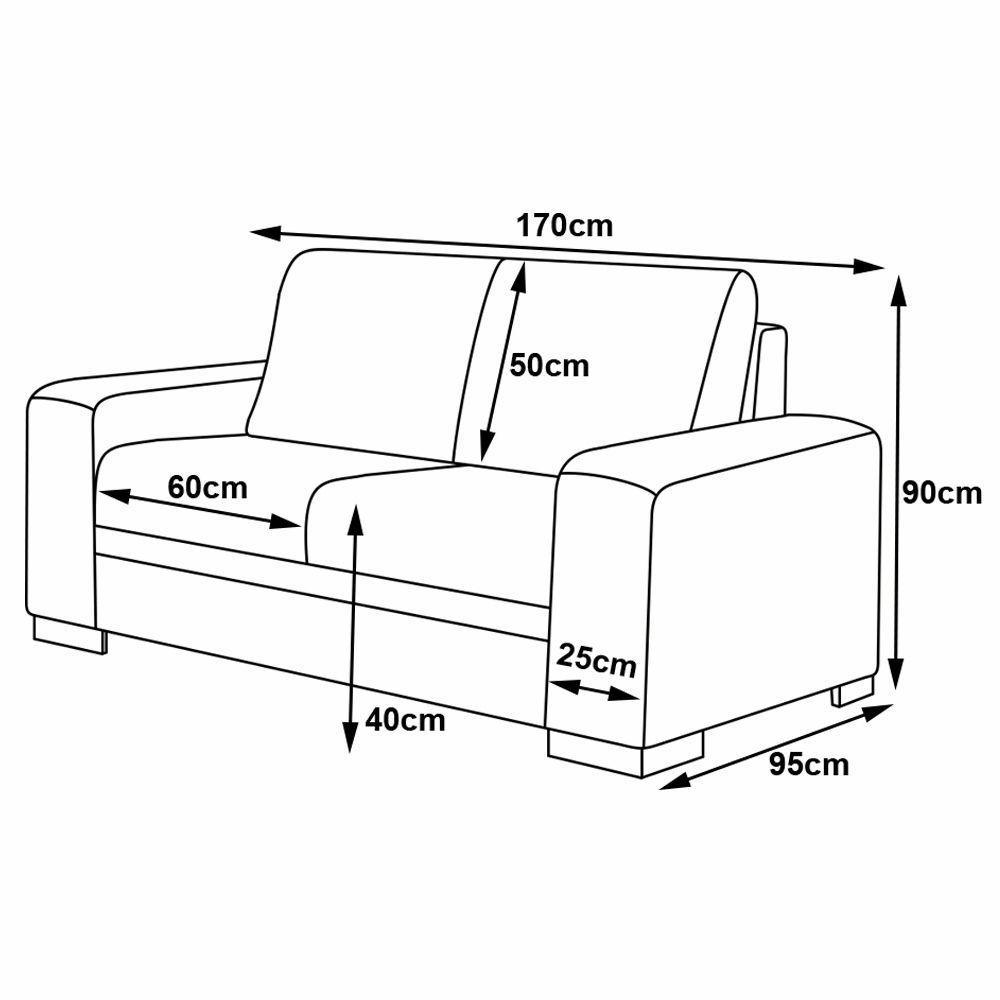 Sofá 2 Lugares 170cm Milano Couro Marrom Fosco Gran Belo - 2