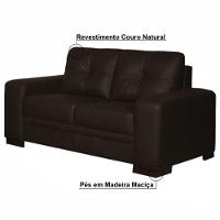 Sofá 2 Lugares 170cm Milano Couro Marrom Fosco Gran Belo - 3
