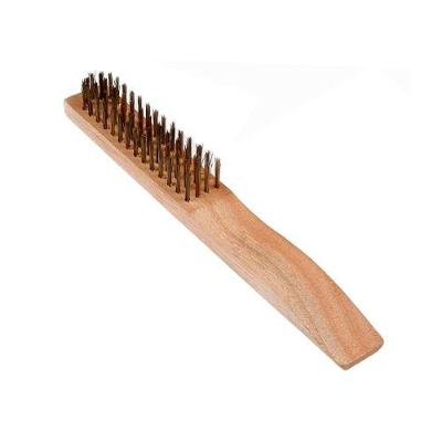 Escova de Aço 4 Carreiras com Cabo de Madeira Fio 22MM 280MM Anatômica Dtools