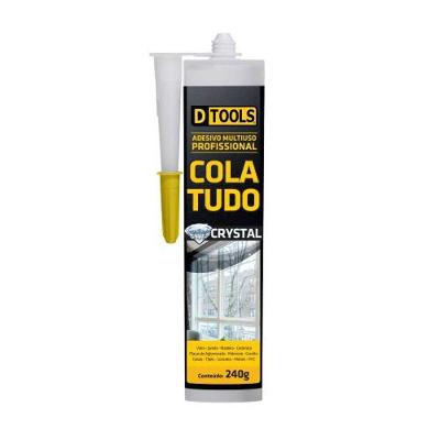 Cola Tudo Crystal 240g para Madeira Cerâmica Pvc Mármore e Gesso Transparente Dtools