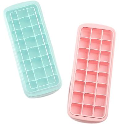 Forma de Gelo BM-F957 Silicone com Tampa para 24 Cubos Azul Rosa B-Max