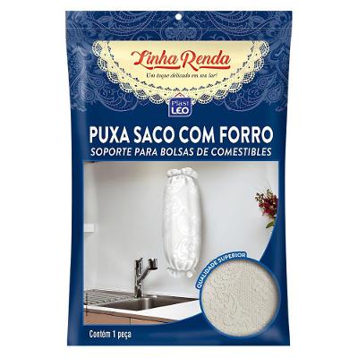 Puxa Saco Linha Renda com Forro em 100% Poliéster para Organizar Sacolas Plásticas Plast Leo