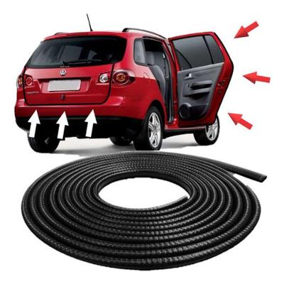 Kit Borracha Automotiva 10M Mini Couro de Cobra Preto para Spacefox 2006 a 2018 Uniflex