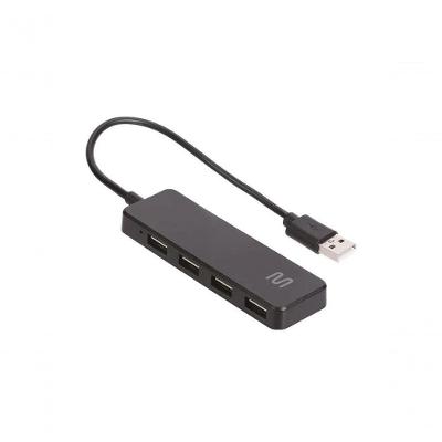 Hub USB 2.0 AC443 com 4 Portas para Expansão USB com Design Slim Preto Multi