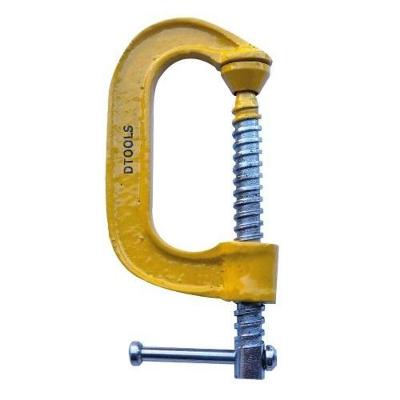 Grampo Tipo C 6'' para Fixação de Peças em Carpintaria e Construção Amarelo Dtools