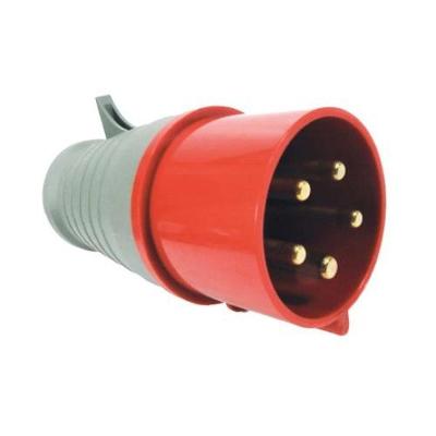 Plug Industrial 16A 3P+T+N 380V-440V IP44 em Nylon 6.6 e Latão NBR IEC 60309-1 e 60309-2 Soprano