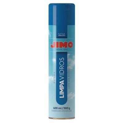 Limpa Vidros Aerosol 400ml para Janelas Espelhos Para-Brisas Acrílicos e Cristais Jimo