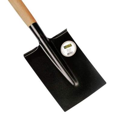 Pá de Corte 7x19 e 5cm Cabo Longo Vanga Epóxi em Aço Carbono Especial Preto Dtools