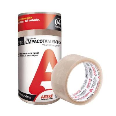 Fita Lacre 710 45MM X 40 METROS para Fechamento de Embalagens Transparente Adere Universo do Lar