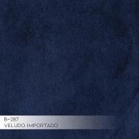 Sofá 3 Lugares com Chaise Base de Madeira Euro 230 Cm Azul