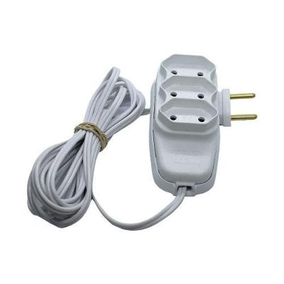 Extensão Elétrica Tripla Extensão Tripla 4,5 Metros 2P 10A Cabo Longo, Resistente, Branca Ilumi
