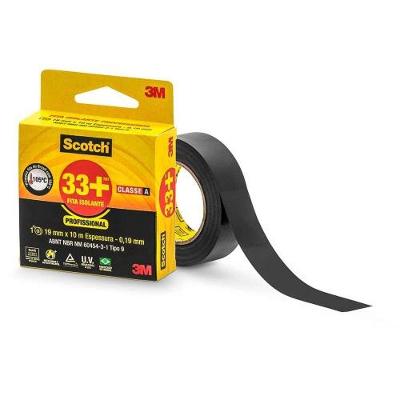 Fita Isolante 33+ para Isolação Elétrica Até 750V com Resistência UV Preto Fitá