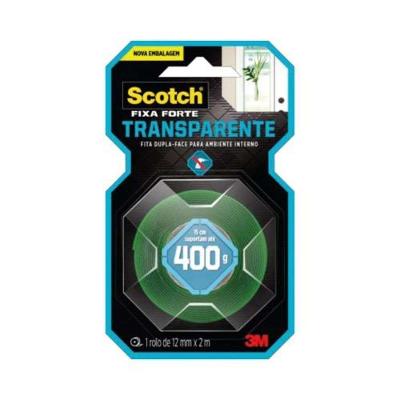 Fita Dupla Face Fixa Forte Transparente Scotch 12MM X 2 METROS Fitá