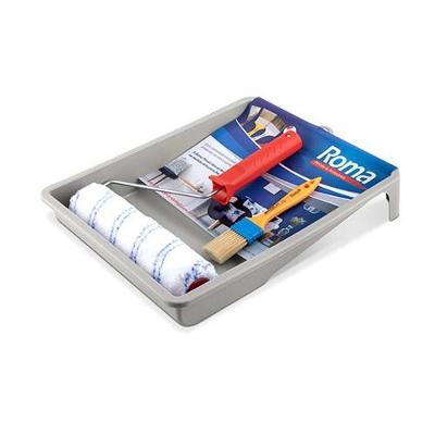 Kit Pintura com Rolo 23cm 03 Peças Roma para Superfícies Semirrugosas com Fibras Especiais