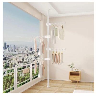 Cabideiro Vertical Cabideiro com 4 Braços Multiuso Altura Ajustável Rodízios Branco Top Rio
