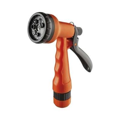 Esguicho Plástico 7 Funções 1-2'' com 7 Modos para Regar Plantas laranja-preto Herc