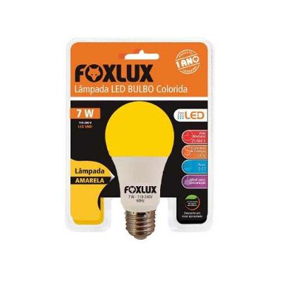 Lâmpada LED Color A60 7 Watts Bivolt Ideal para Decoração em Jardins Amarelo Foxlux