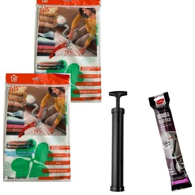Kit 2 Sacos Plásticos a Vácuo RT8927 70 X 100 cm com Bomba de Sucção para Roupas Rio Tijucas