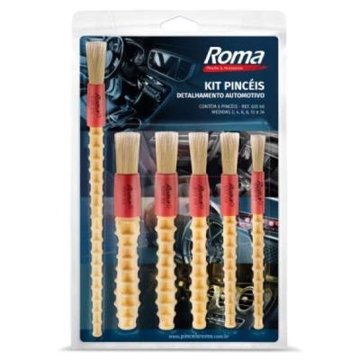 Kit de Pincéis para Detalhamento Automotivo com 6 Tamanhos 2 4 6 8 12 24 Roma