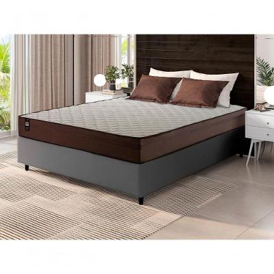 Cama Box Espuma Atlanta Casal 138x188 Marrom King House