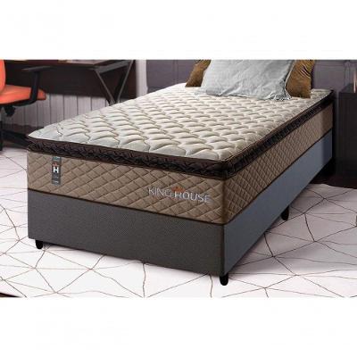 Cama Box Espuma Atlanta Solteirão 96x203 Cinza King House