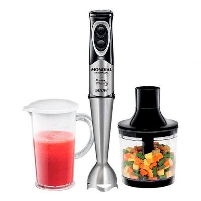 Mixer com Copo e Processador Mondial M-07 500W Preto, Inox 110V