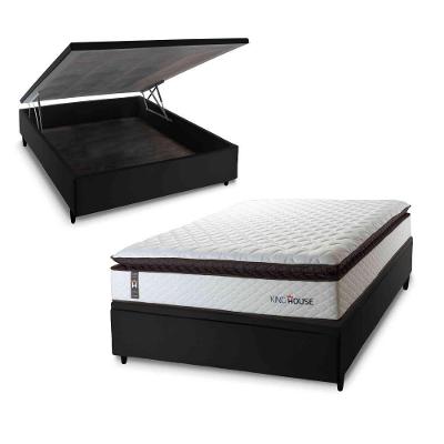 Cama Box Baú San Diego 138x188 Branco Espuma D33 King House